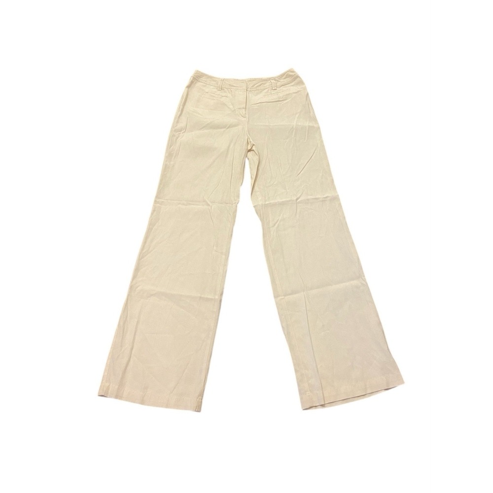 J Jill Sand Cream Wide Leg Pants Womens Size‎ 8 Bamboo Cotton Tencel NWT